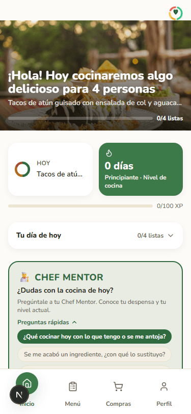 Tu día resuelto, con Chef Mentor a la mano